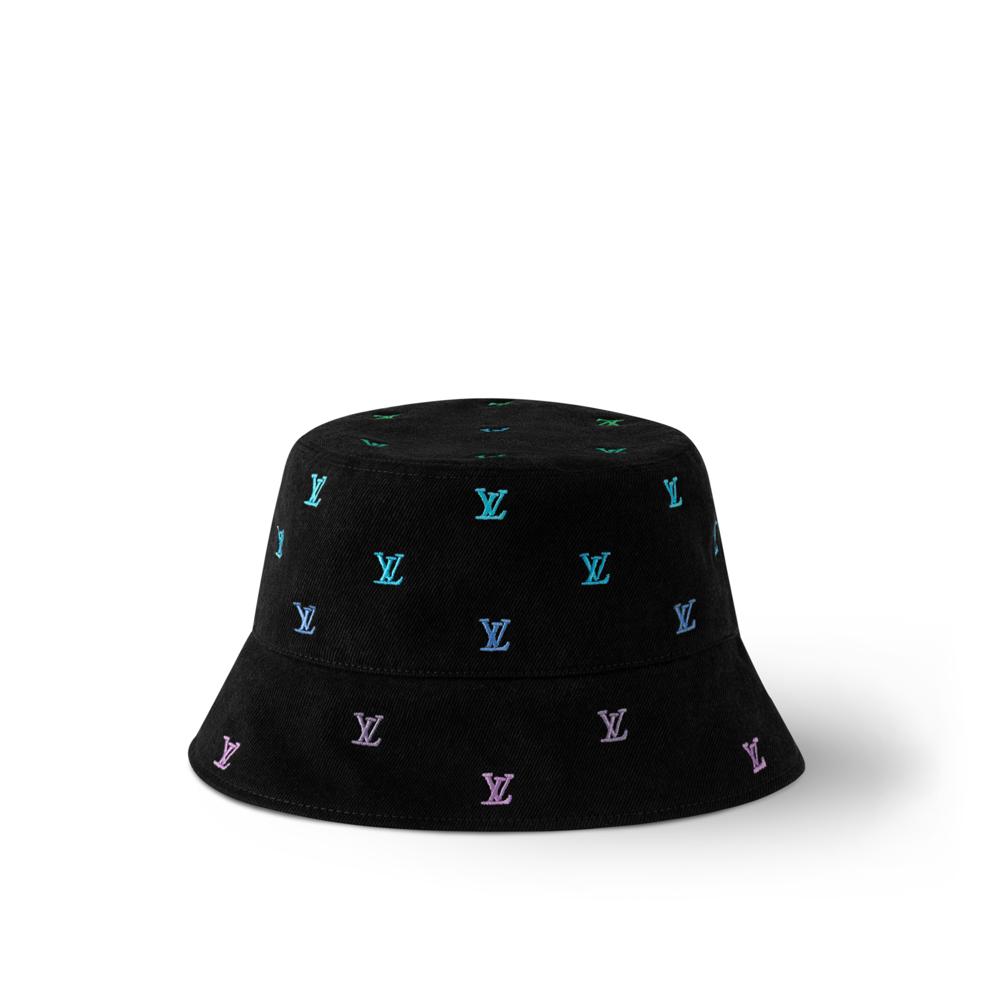 Chapéu Bucket Reversível LV Blason Shading Denim S00 - Acessórios